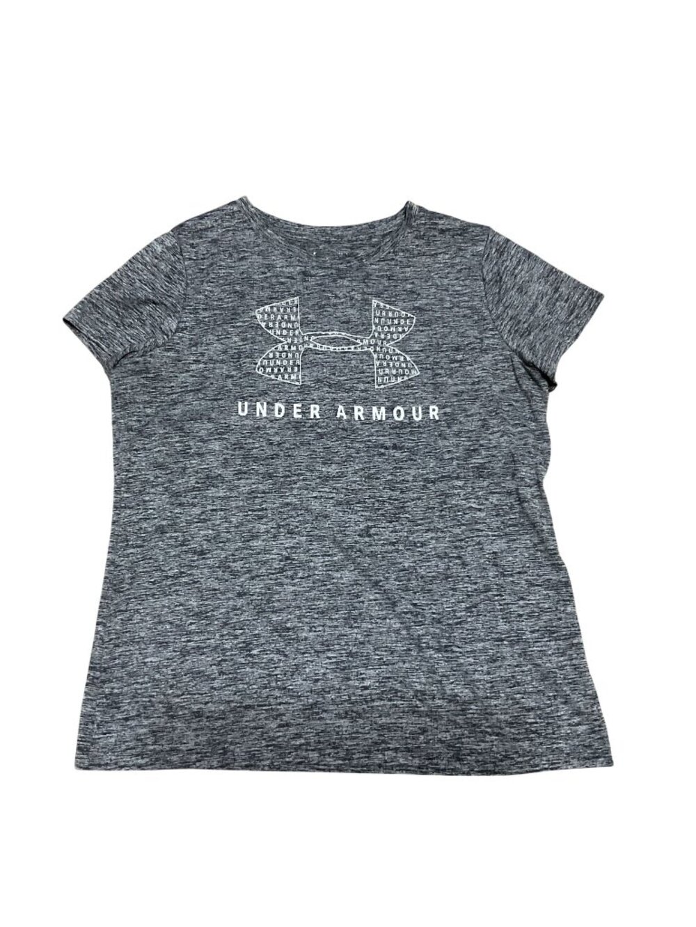Under Armour Heatgear Technology T-Shirt Sz L Gray Short Sleeve Polyester Womens